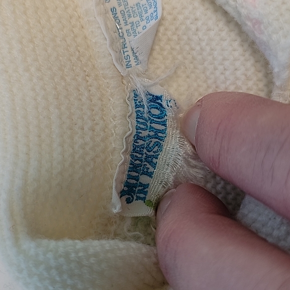 Vintage Miniatures Kids Sweater Dress Cardigan Knit Smocked Floral Flowers Girls - Picture 8 of 12